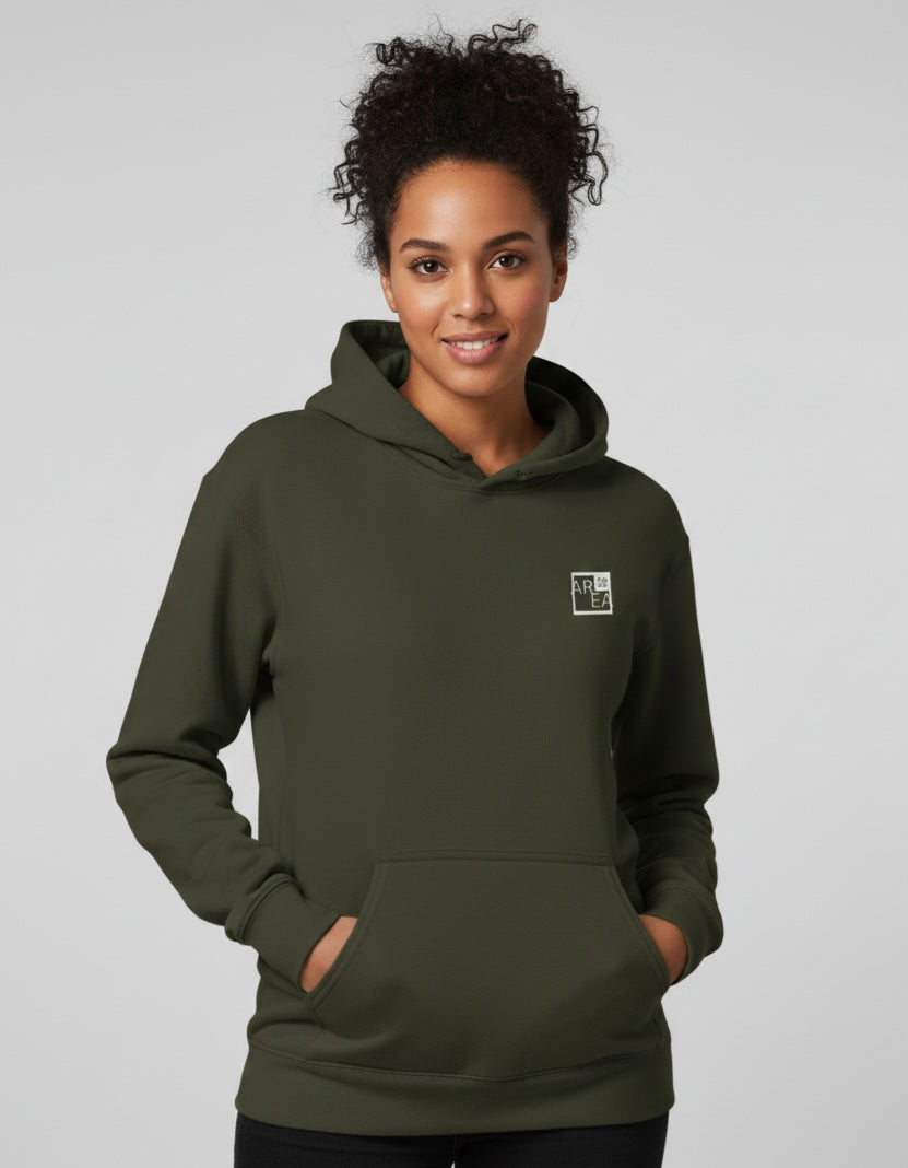 Olive Green Plain - Unisex Cotton Regular Fit Hoodie