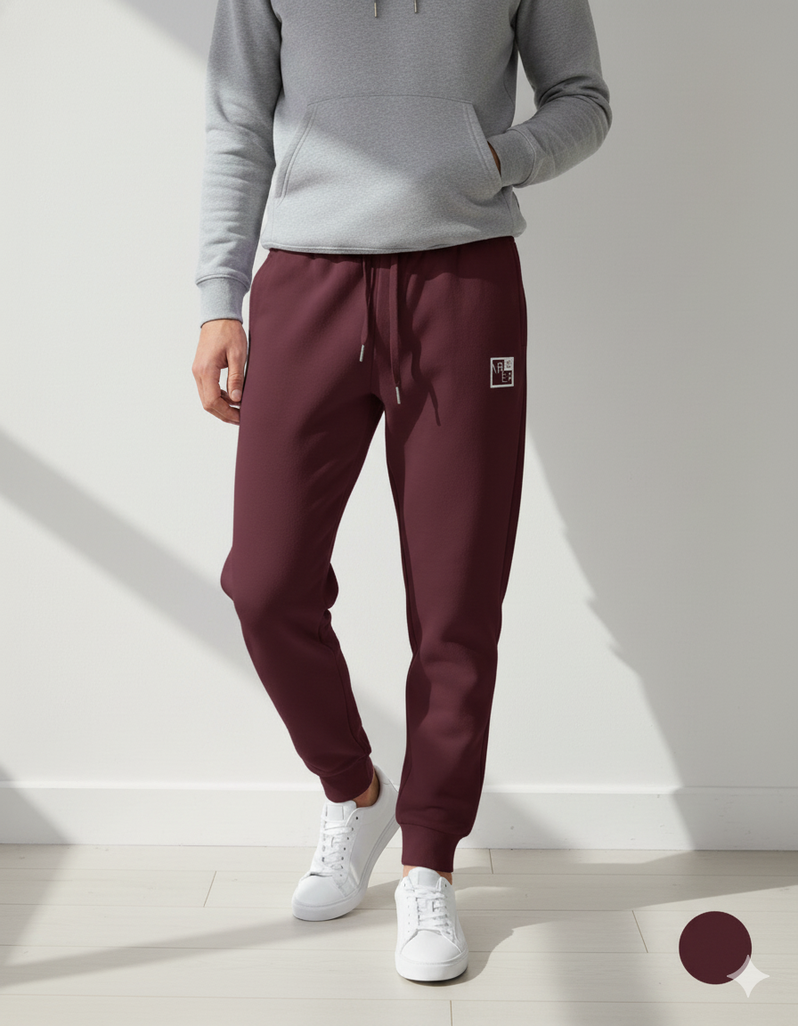 Maroon Plain - Unisex Relaxed Cotton Joggers