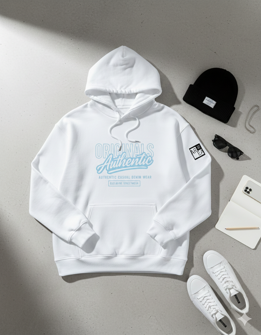Originals Authentic - White Unisex Oversized Hoodie